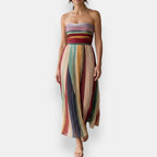 Inés | Vestido Largo Plisado Bustier