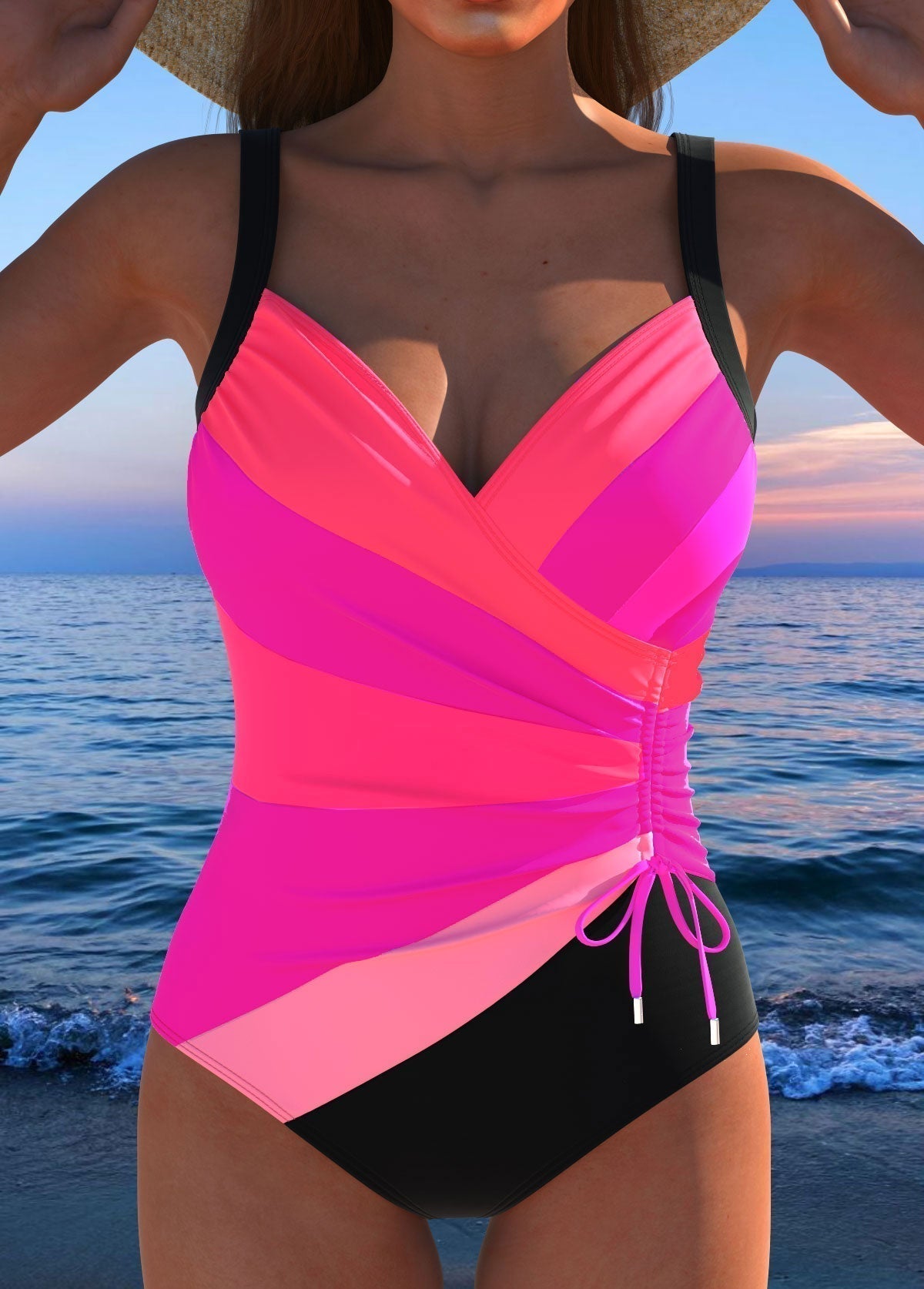 Alessia™ | Costume modellante premium con stampa multicolore