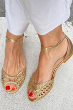 Isidora | Sandalias Trenzadas Doradas