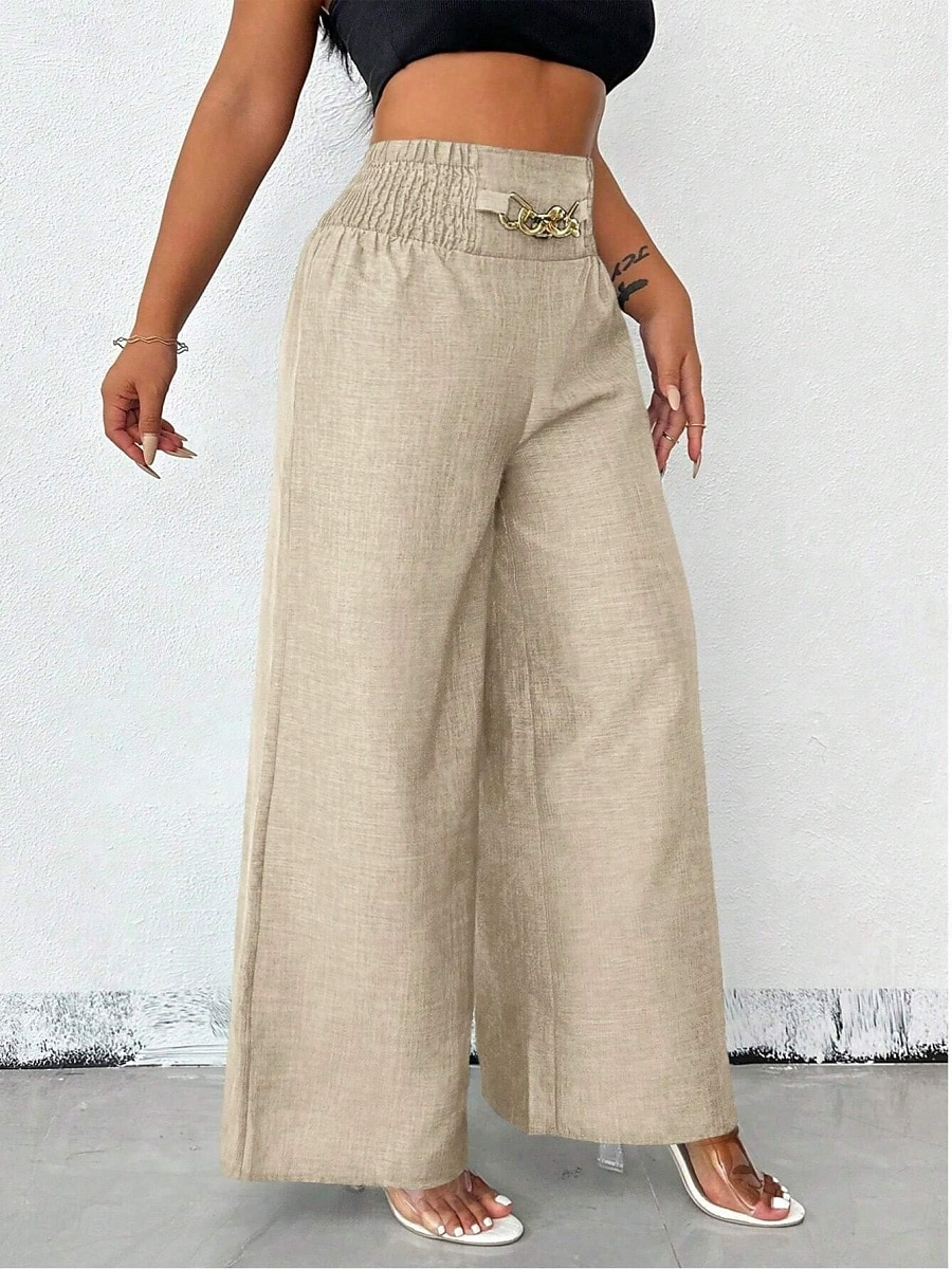 Palacio | Pantalones con detalle Dorado