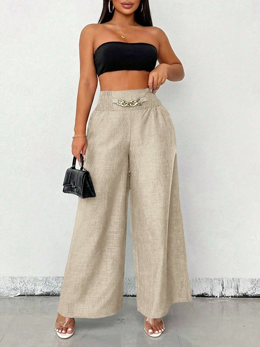 Palacio | Pantalones con detalle Dorado