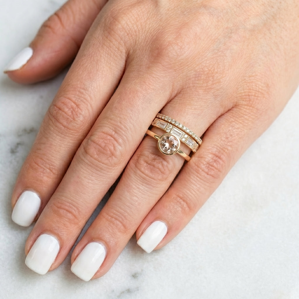 Esperanza - Pack de anillos de oro con incrustaciones de brillantes