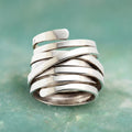 Bea - Anillo plateado vintage de capa gruesa