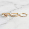 Esperanza - Pack de anillos de oro con incrustaciones de brillantes