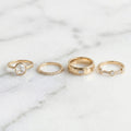 Loli - Pack de anillos vintage de oro y circonitas