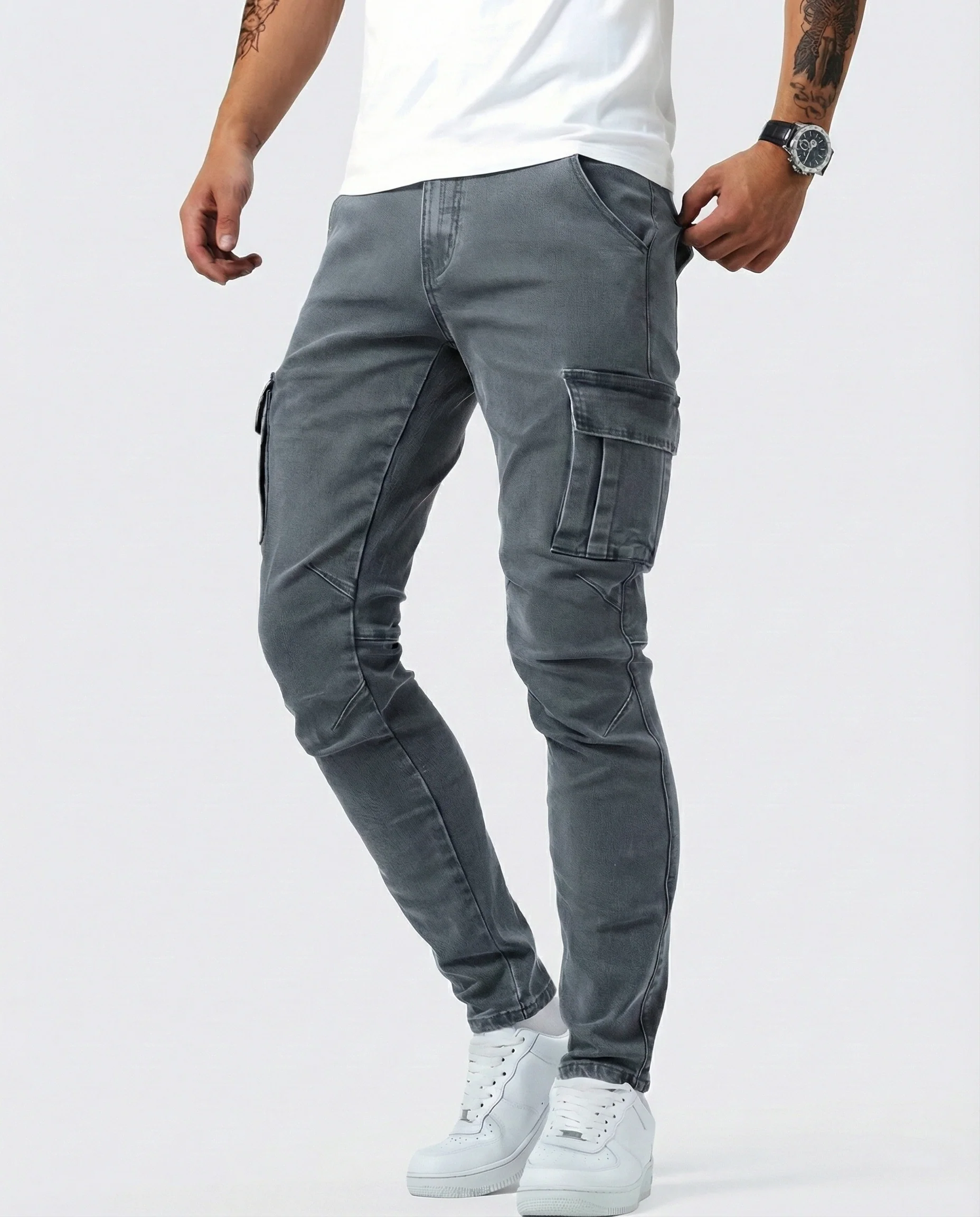 Pantalón Cargo Marino Elástico