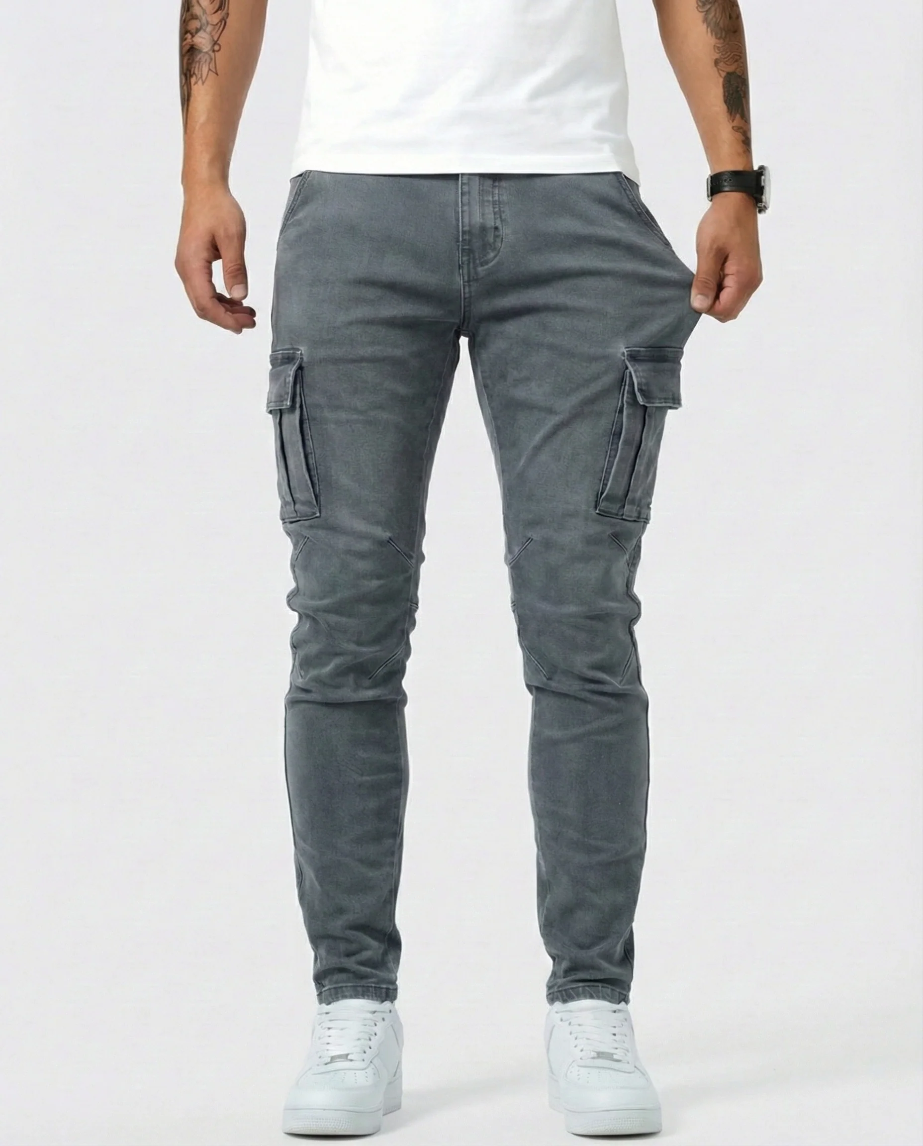 Pantalón Cargo Marino Elástico