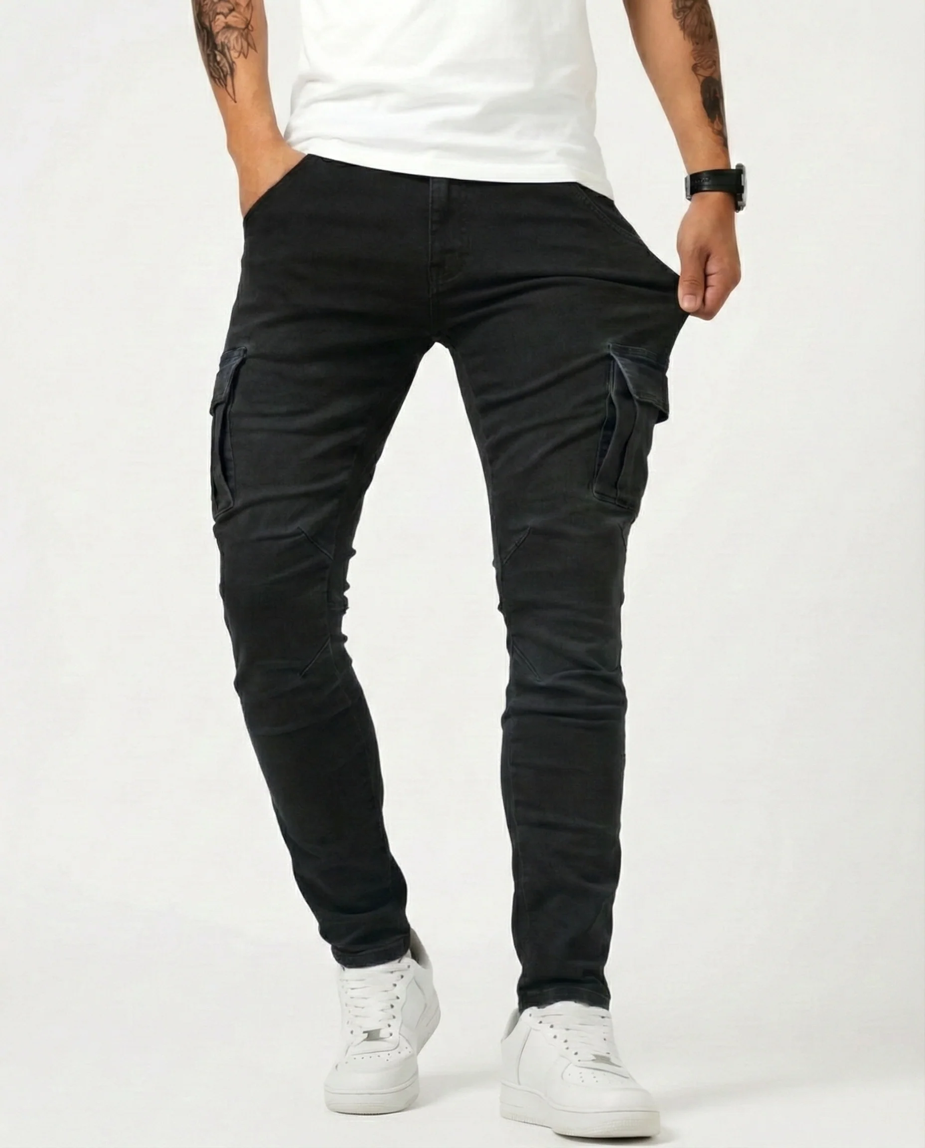 Pantalón Cargo Marino Elástico