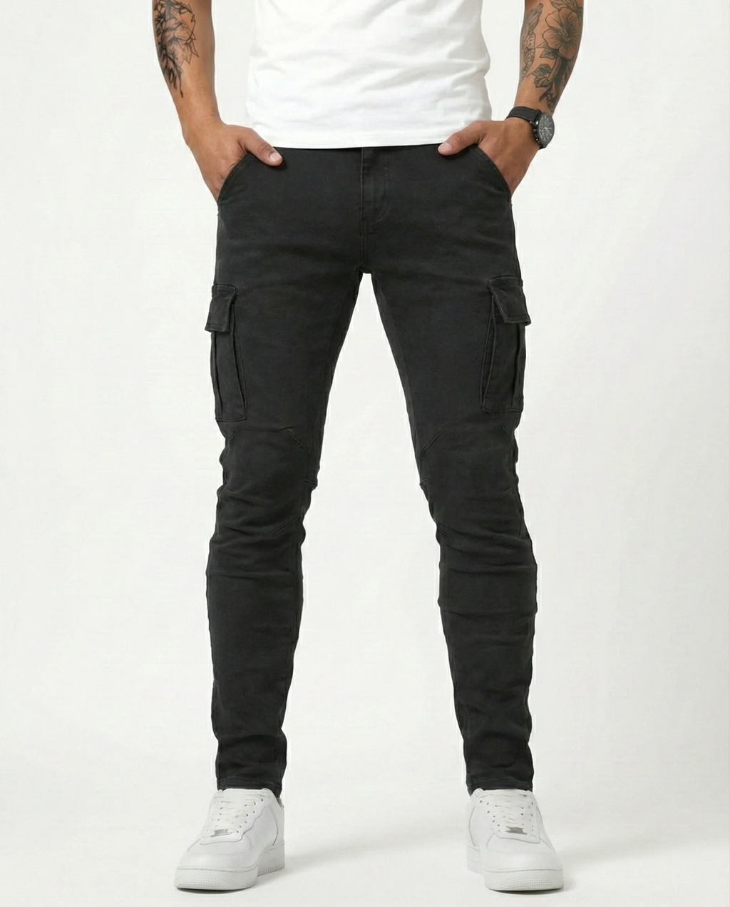 Pantalón Cargo Marino Elástico